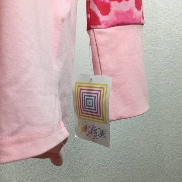 LULAROE NWT Fight Pink Hooded Pullover Long Sleeve Top Size Medium - Picture 2 of 8